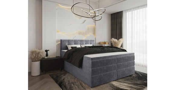 BOXSPRINGBETT 160/200 cm  in Grau  - Schwarz/Grau, KONVENTIONELL, Kunststoff/Textil (160/200cm) - Carryhome