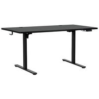 SCHREIBTISCH 160/80/72/118 cm Schwarz höhenverstellbar elektrisch höhenverstellbar  - Schwarz, Modern, Holzwerkstoff/Metall (160/80/72/118cm) - Livetastic