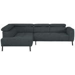 ECKSOFA in Chenille Grau  205/280 cm  - Schwarz/Grau, Design, Textil/Metall (205/280cm) - Xora