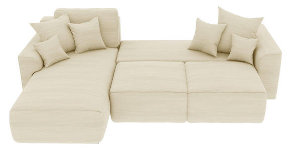 ECKSOFA Beige Cord  - Chromfarben/Beige, KONVENTIONELL, Kunststoff/Textil (195/293cm) - Carryhome