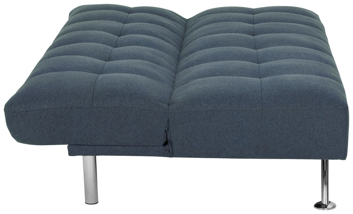 SCHLAFSOFA Leinenoptik Blau  - Blau/Silberfarben, Basics, Textil/Metall (195/90/98cm) - MID.YOU
