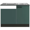 SPÜLENUNTERSCHRANK 110/84,8/60 cm  in Anthrazit, Dunkelgrün  - Dunkelgrün/Anthrazit, Basics, Holzwerkstoff/Metall (110/84,8/60cm) - Optifit