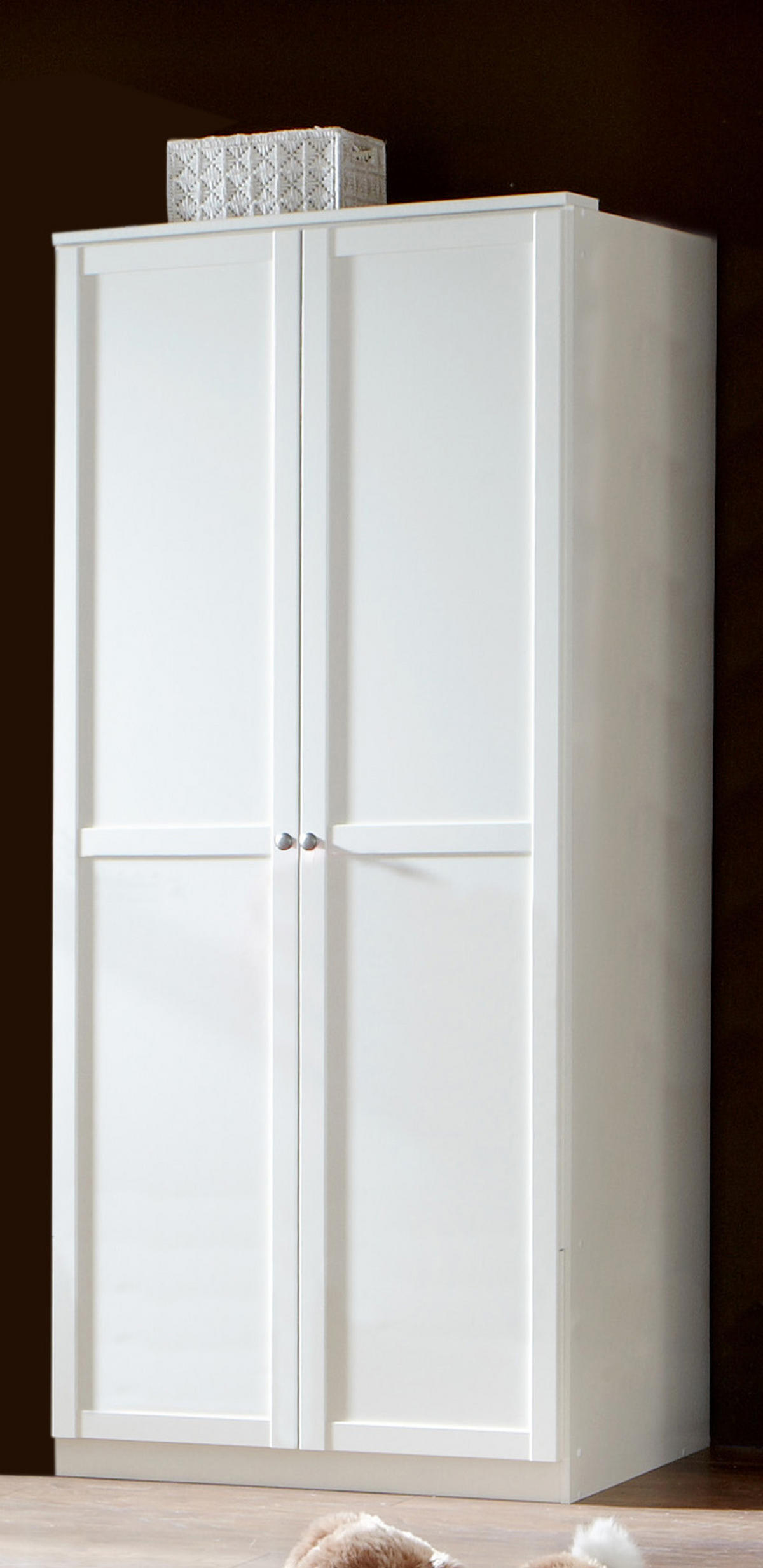 ŠATNÍ SKŘÍŇ, bílá, 90/198/58 cm - bílá/barvy zinku, Basics, kov/kompozitní dřevo (90/198/58cm)