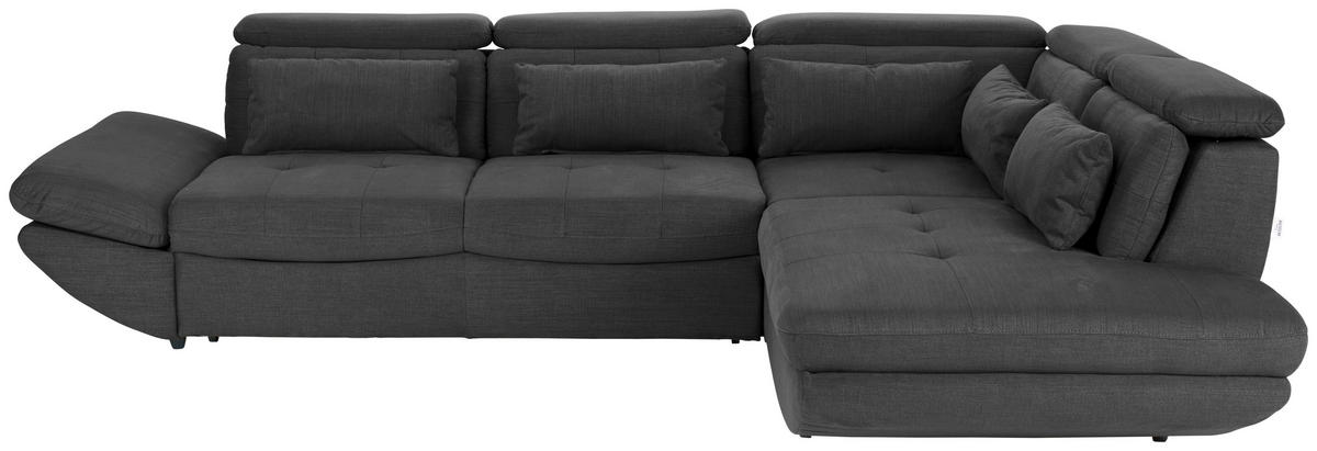 WOHNLANDSCHAFT Anthrazit Mikrofaser  - Anthrazit/Schwarz, MODERN, Kunststoff/Textil (311/233cm) - MID.YOU
