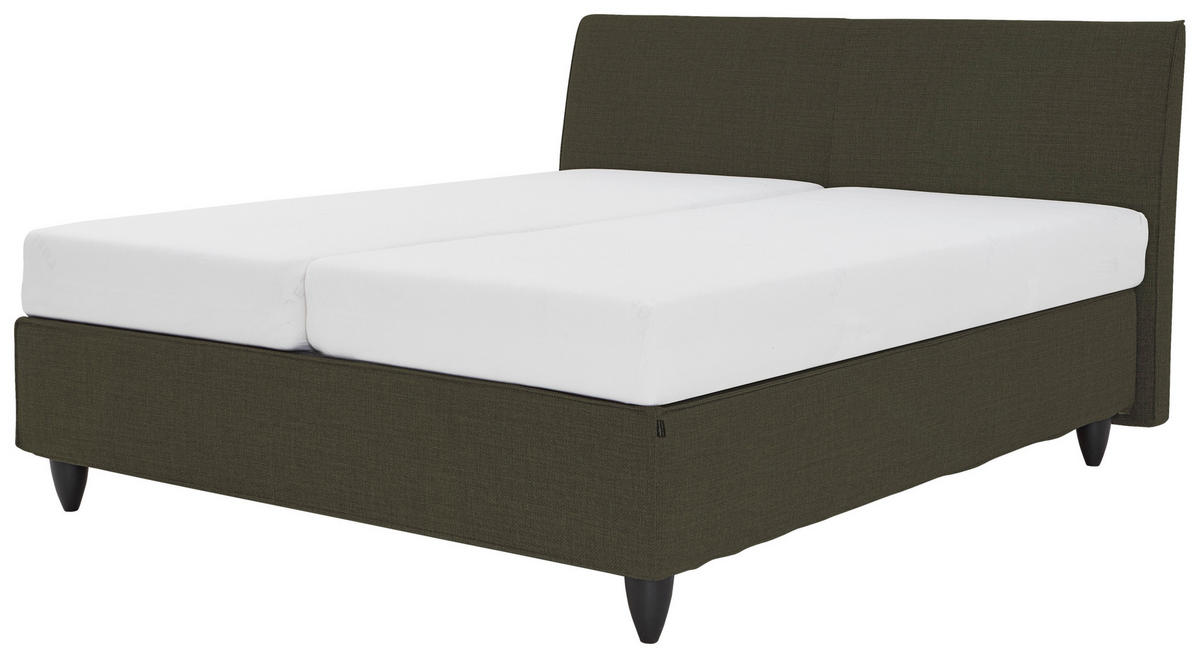 BOXSPRINGBETT 180/200 cm  in Braun  - Schwarz/Braun, Design, Holzwerkstoff/Kunststoff (180/200cm) - RUF Betten