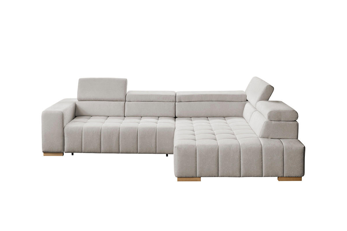 ECKSOFA in Chenille Beige  - Beige/Naturfarben, Design, Holz/Textil (307/201cm) - Livetastic
