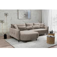 ECKSOFA Taupe Chenille  - Taupe/Schwarz, MODERN, Textil/Metall (200/285cm) - Carryhome