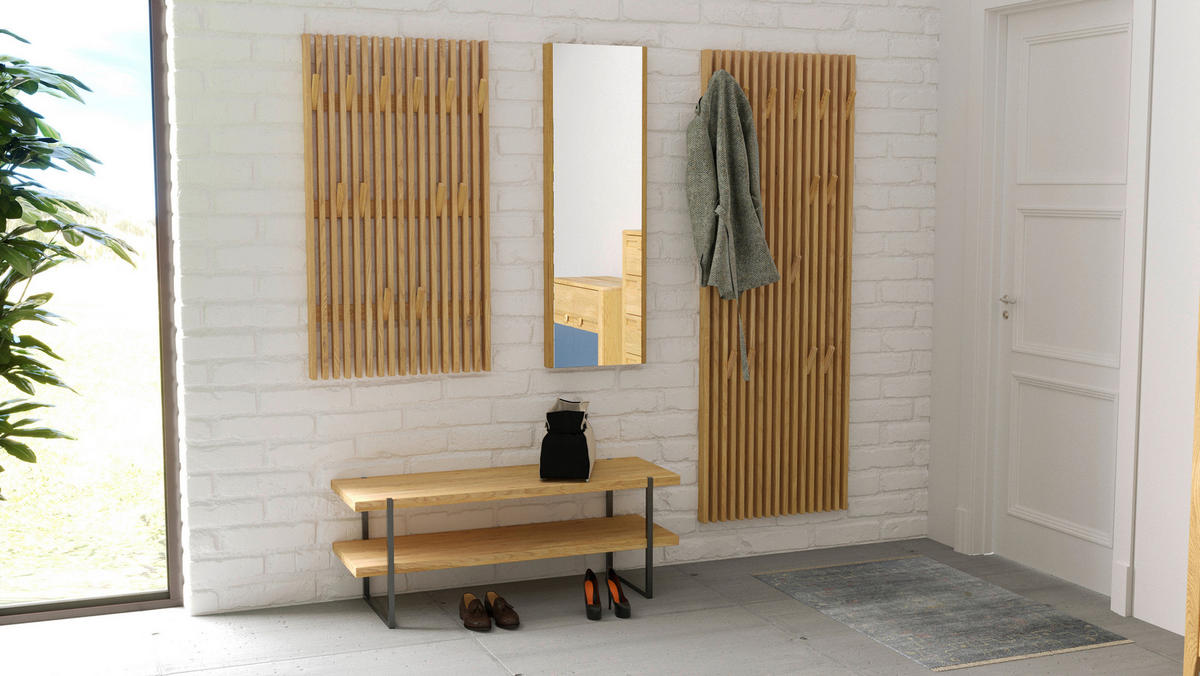 LAVICA DO PREDSIENE, 120/45/40 cm - farba duba, Natur, kov/drevo (120/45/40cm) - Linea Natura