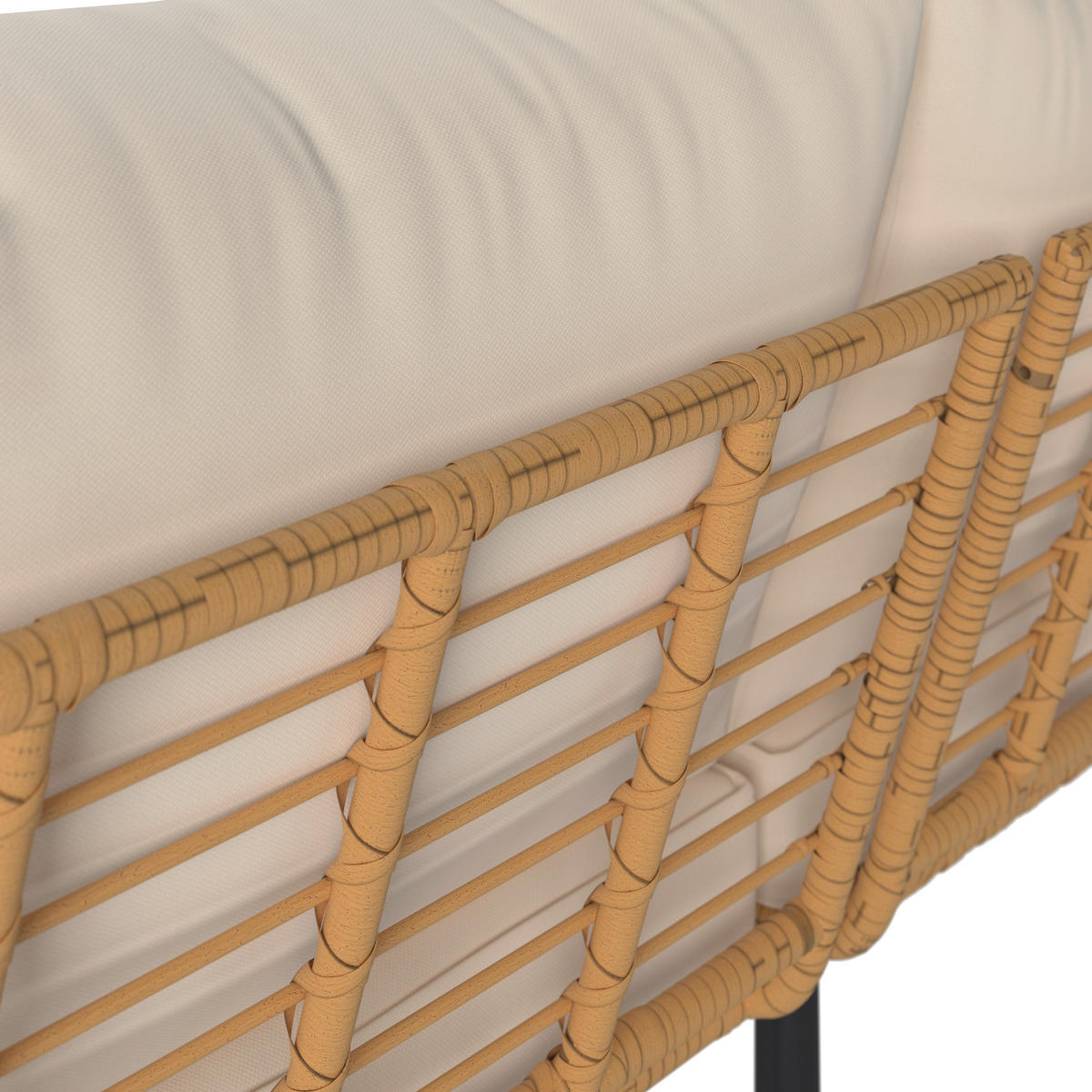 LOUNGEGARNITUR Eisen  - Beige/Naturfarben, MODERN, Glas/Kunststoff (187/67/65cm) - Ambia Garden