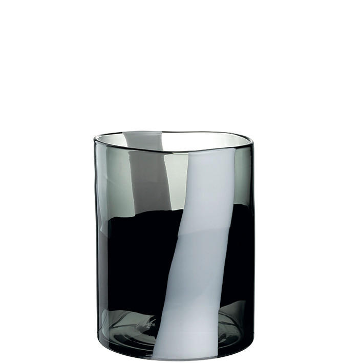VASE BANDA NERA 26,00 cm  - Schwarz/Weiß, Basics, Glas (20,50/26,00/20,50cm) - Leonardo