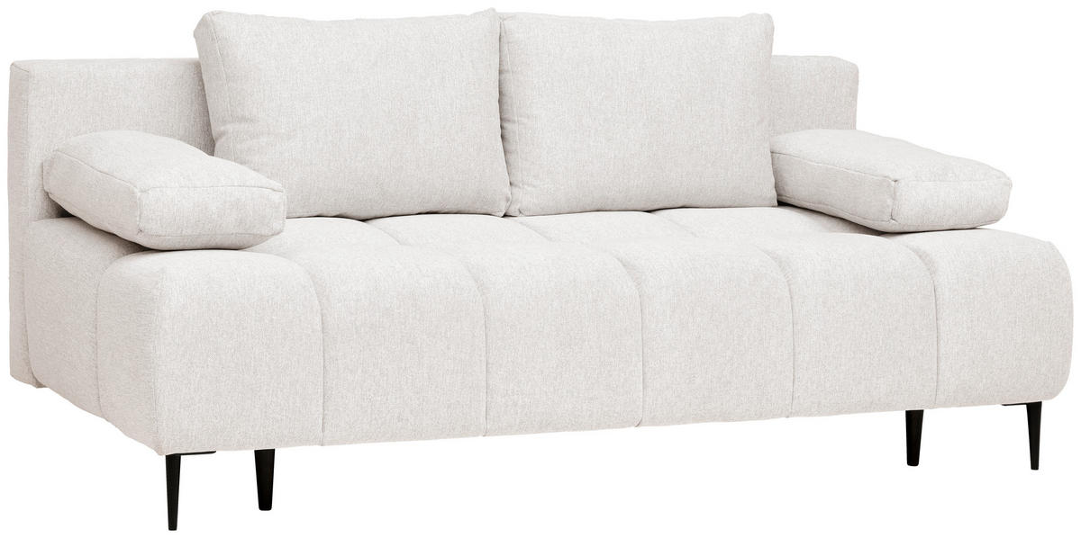 ZOFA S POSTELJNO FUNKCIJO,  bež tekstil  - črna/bež, Moderno, kovina/tekstil (204/90/95cm) - MID.YOU