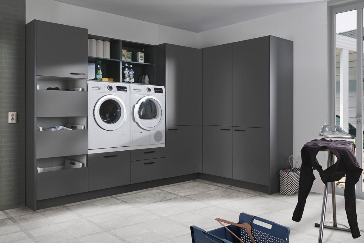 HAUSWIRTSCHAFTSRAUM  in Anthrazit  - Anthrazit, Basics, Holzwerkstoff (310/190cm) - Welnova