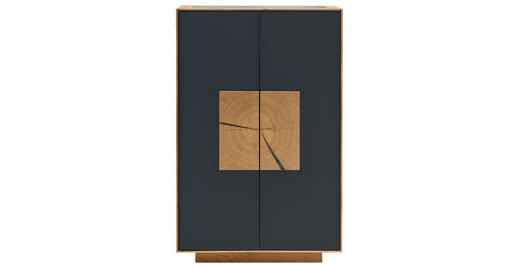 SCHUHSCHRANK 72/112/37 cm  - Eichefarben/Anthrazit, MODERN, Glas/Holz (72/112/37cm) - Linea Natura