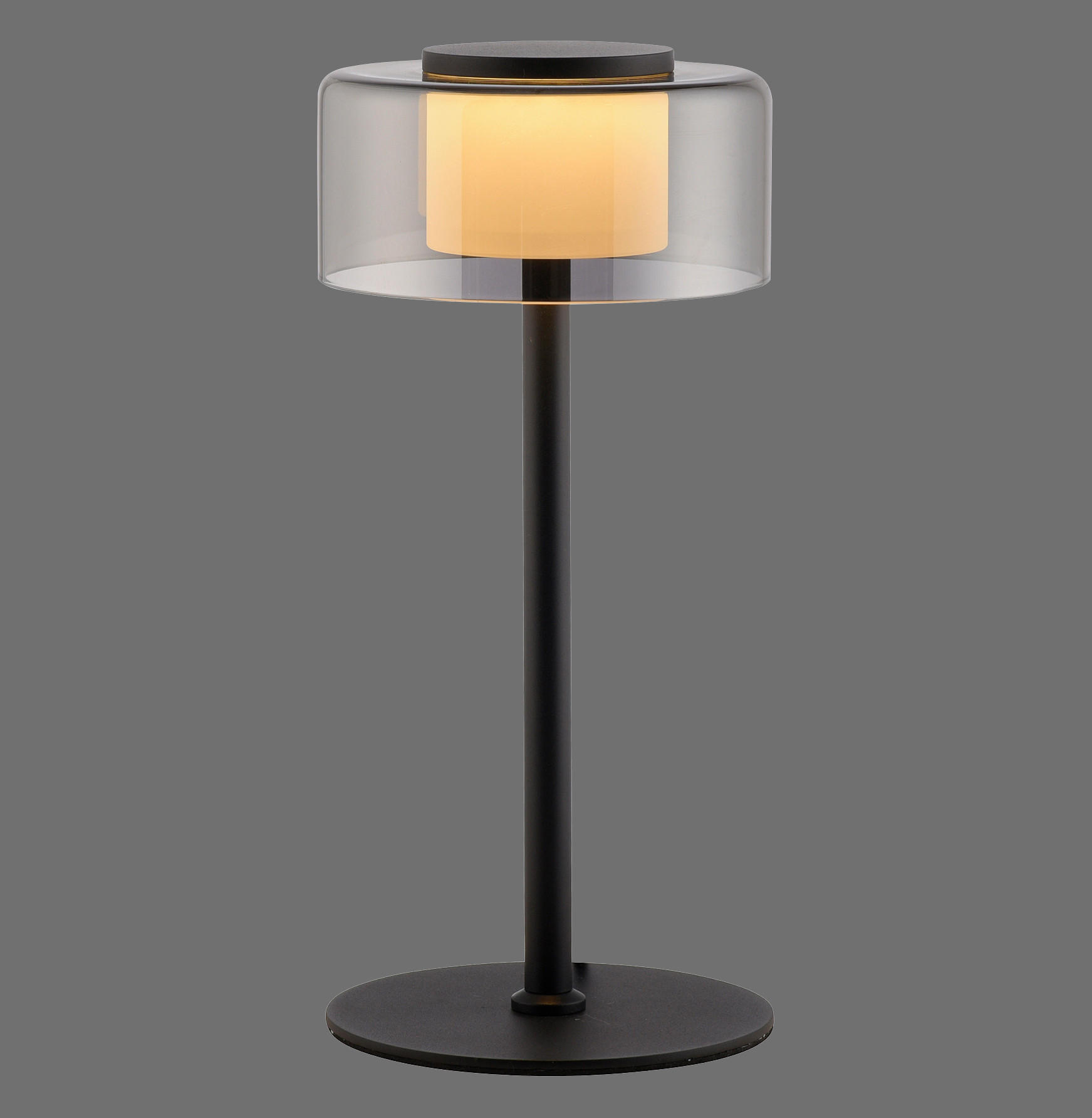 LED-TISCHLEUCHTE 15/15/33 cm   - Schwarz, Design, Glas/Kunststoff (15/15/33cm) - Paul Neuhaus