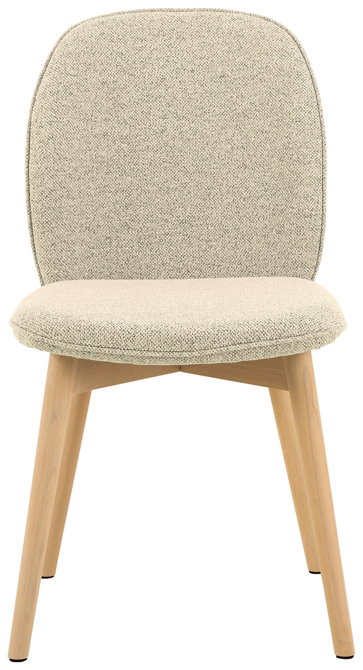 STUHL  in Bouclé  - Eiche Bianco/Creme, Design, Holz/Textil (49/89/56cm) - MID.YOU
