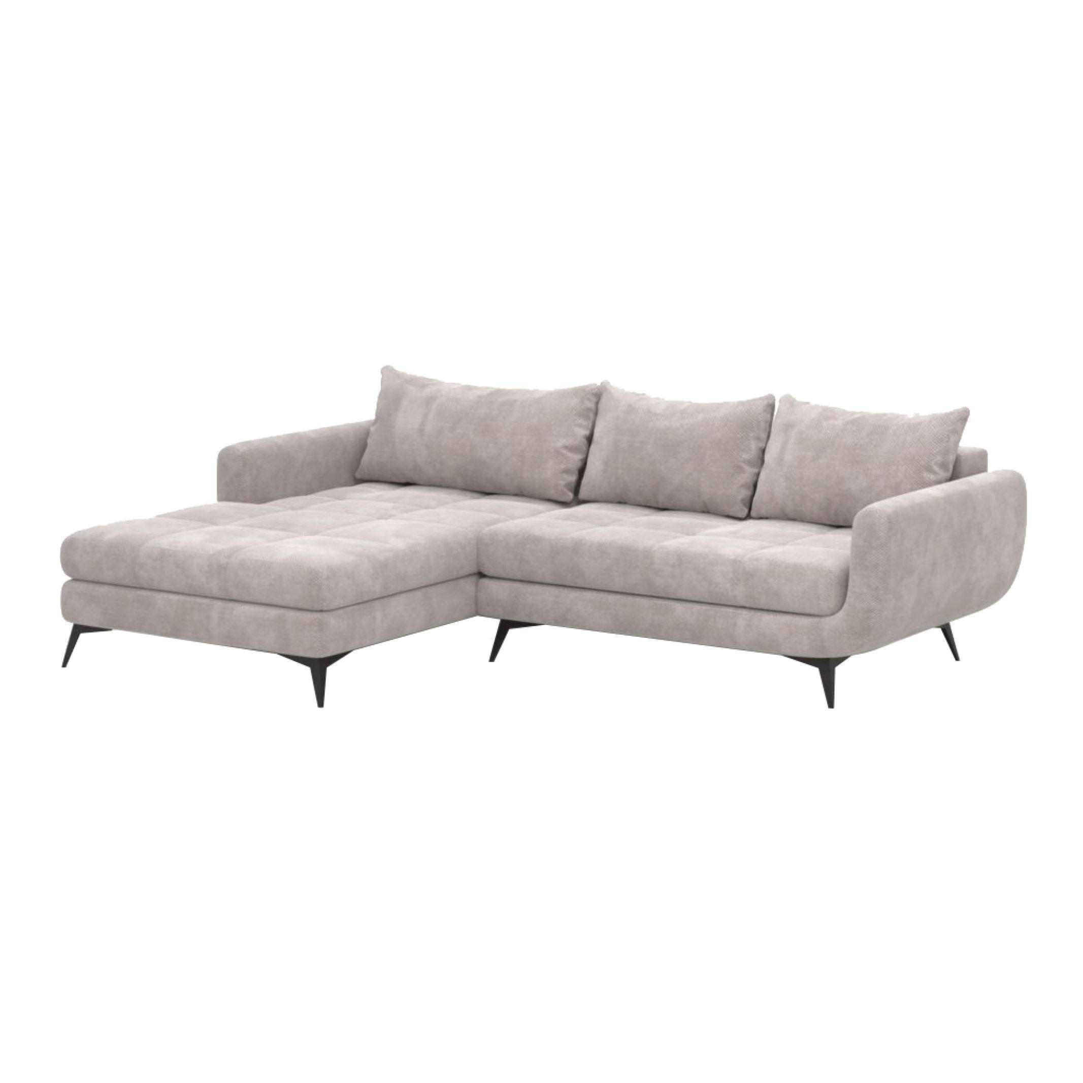 UGAONA GARNITURA bež  - bež/crna, Moderno, drvo (190/270/85cm) - Hom`in