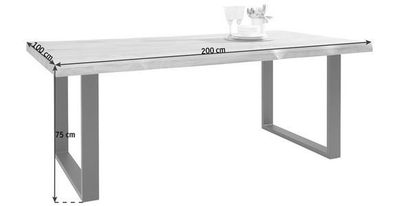 ESSTISCH in Holz 200/100/75 cm  - Wildeiche/Schwarz, Natur, Holz/Metall (200/100/75cm) - Landscape