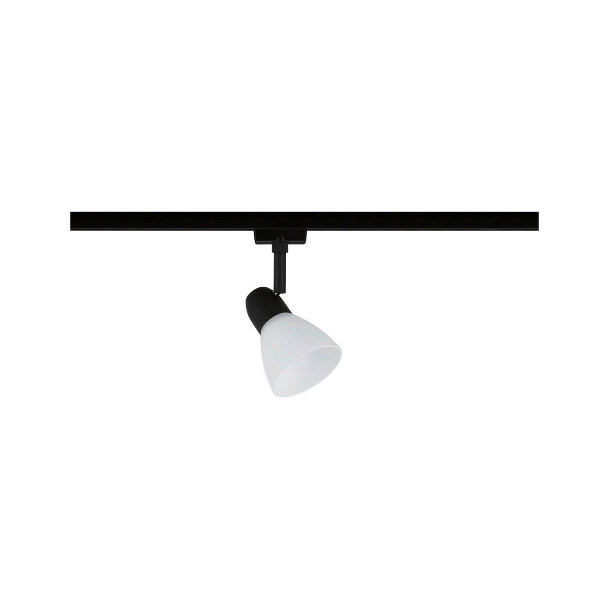 SCHIENENSYSTEM-STRAHLER Caps 8,3/14,8 cm   - Opal/Schwarz, Design, Glas/Metall (8,3/14,8cm) - Paulmann