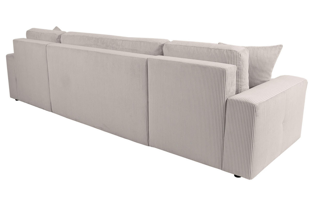 Wohnlandschaft inkl. Funktion Hellbraun Cord  - Hellbraun/Schwarz, KONVENTIONELL, Textil (146/317/146cm) - Xora