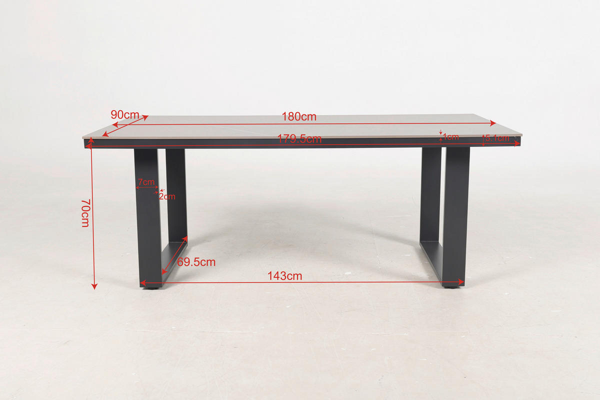 LOUNGEGARNITUR 4-teilig   210/80/86 cm Aluminium  - Anthrazit/Grau, LIFESTYLE, Stein/Textil (210/80/86cm) - Ambia Garden