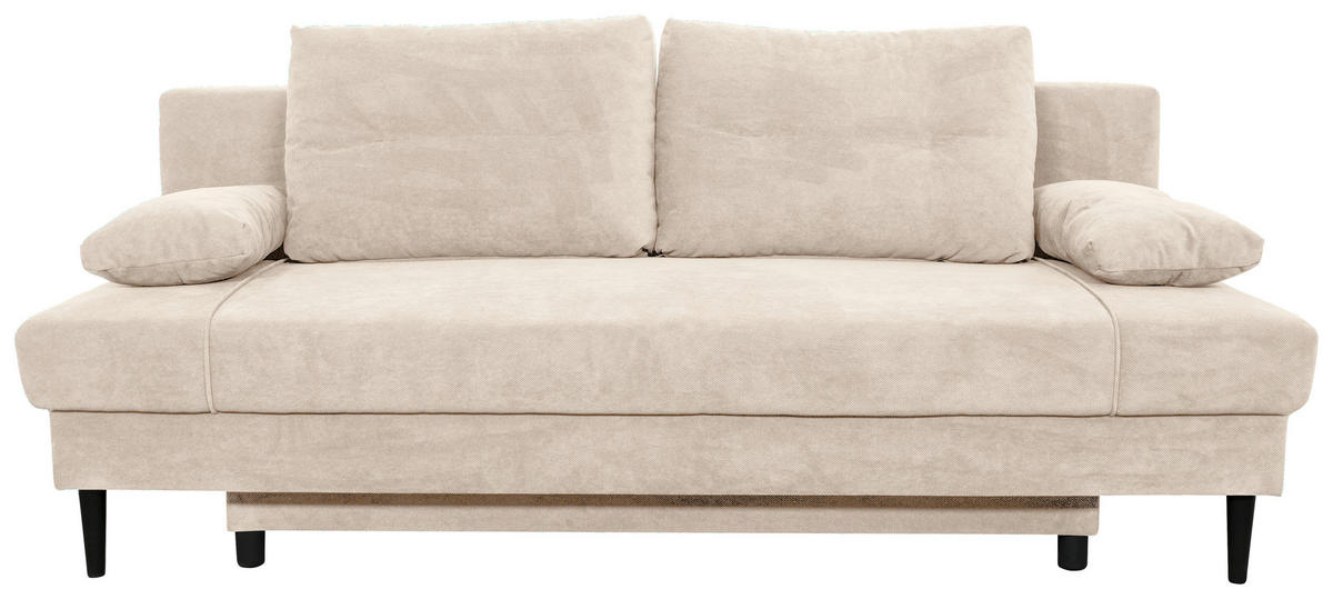 SCHLAFSOFA Webstoff Creme  - Creme/Schwarz, KONVENTIONELL, Holz/Kunststoff (199/88/88cm) - Carryhome