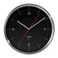 WANDUHR Schwarz, Silberfarben 30,4/4,2/30,4 cm  - Silberfarben/Schwarz, Basics, Kunststoff/Metall (30,4/4,2/30,4cm) - Blomus