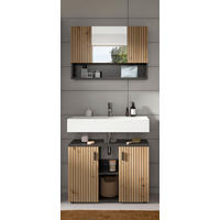 BADEZIMMER 2-teilig  - Schwarz/Eiche Artisan, Basics, Holzwerkstoff/Kunststoff (80/189/30cm) - MID.YOU