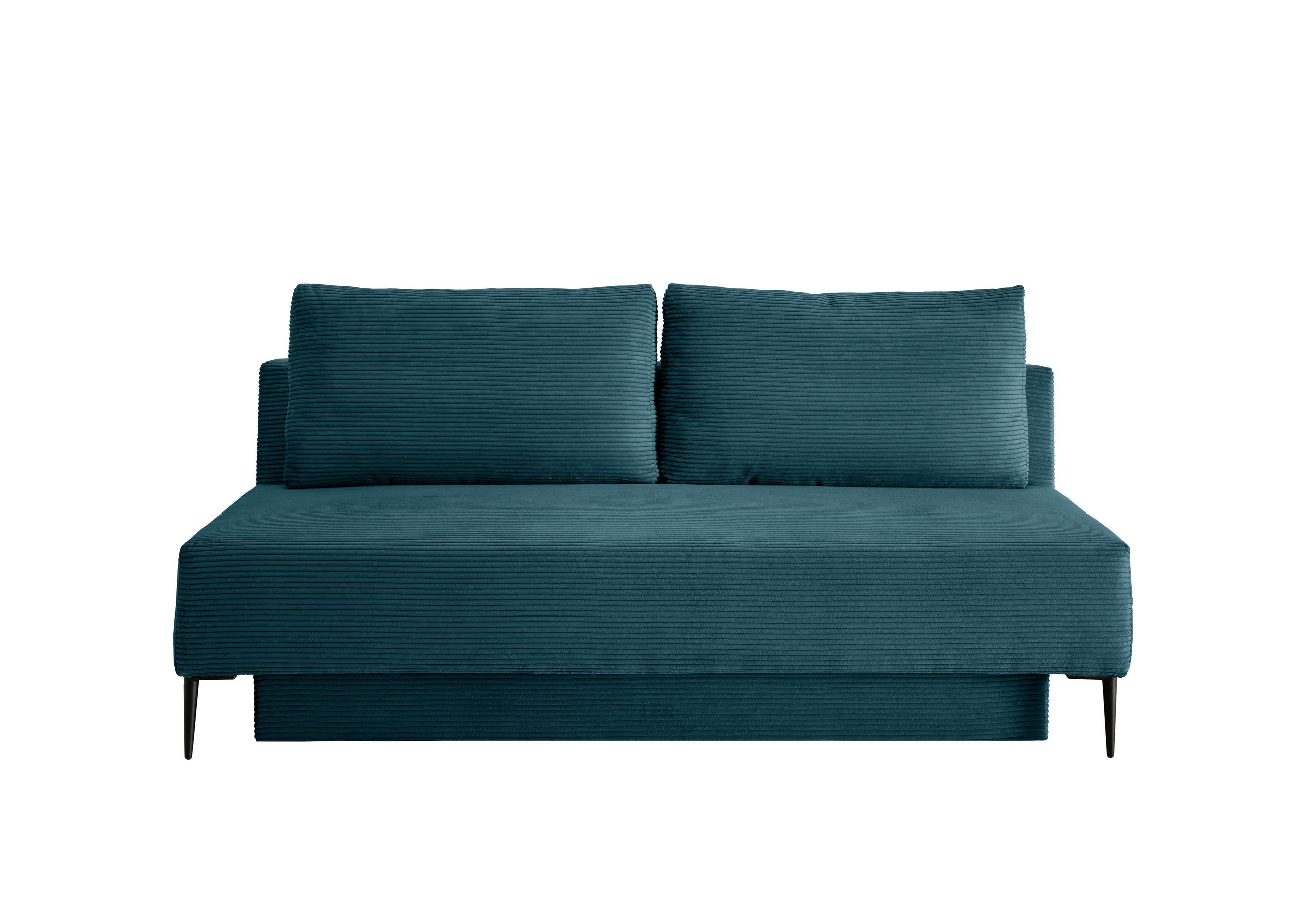 SCHLAFSOFA Cord Petrol  - Petrol/Schwarz, MODERN, Textil/Metall (198/90/100cm) - Livetastic