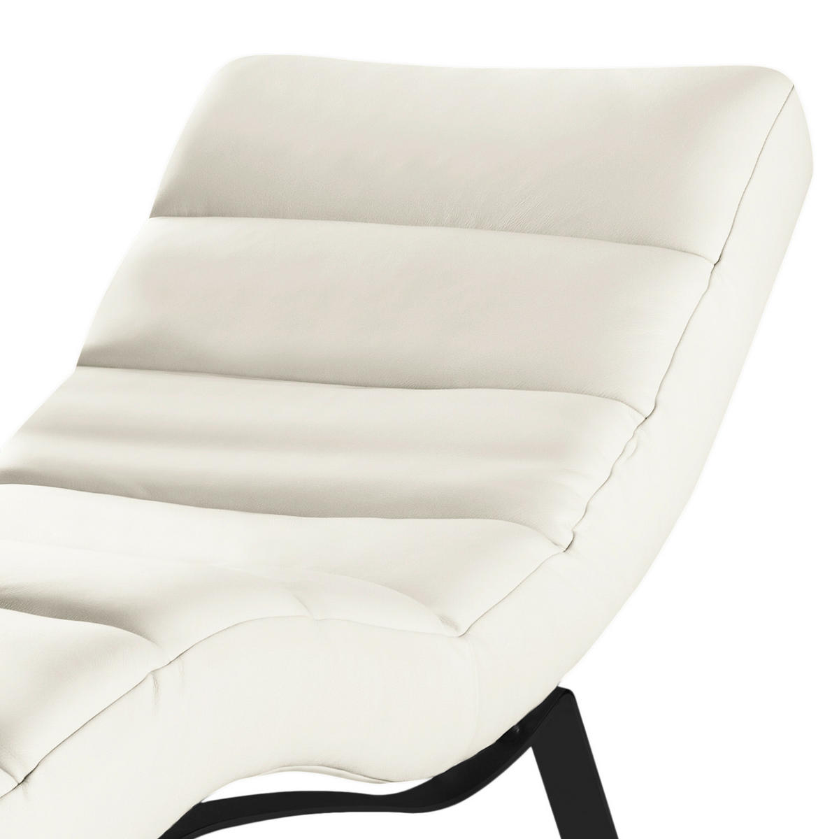 RELAXLIEGE Echtleder Weiß  - Schwarz/Weiß, Design, Leder/Metall (65/65-95/171cm) - Livetastic