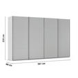 SCHWEBETÜRENSCHRANK  in Seidengrau  - Chromfarben/Seidengrau, Design, Holzwerkstoff/Metall (361/235/68cm) - Novel