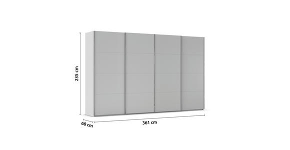 SCHWEBETÜRENSCHRANK  in Seidengrau  - Chromfarben/Seidengrau, Design, Holzwerkstoff/Metall (361/235/68cm) - Novel