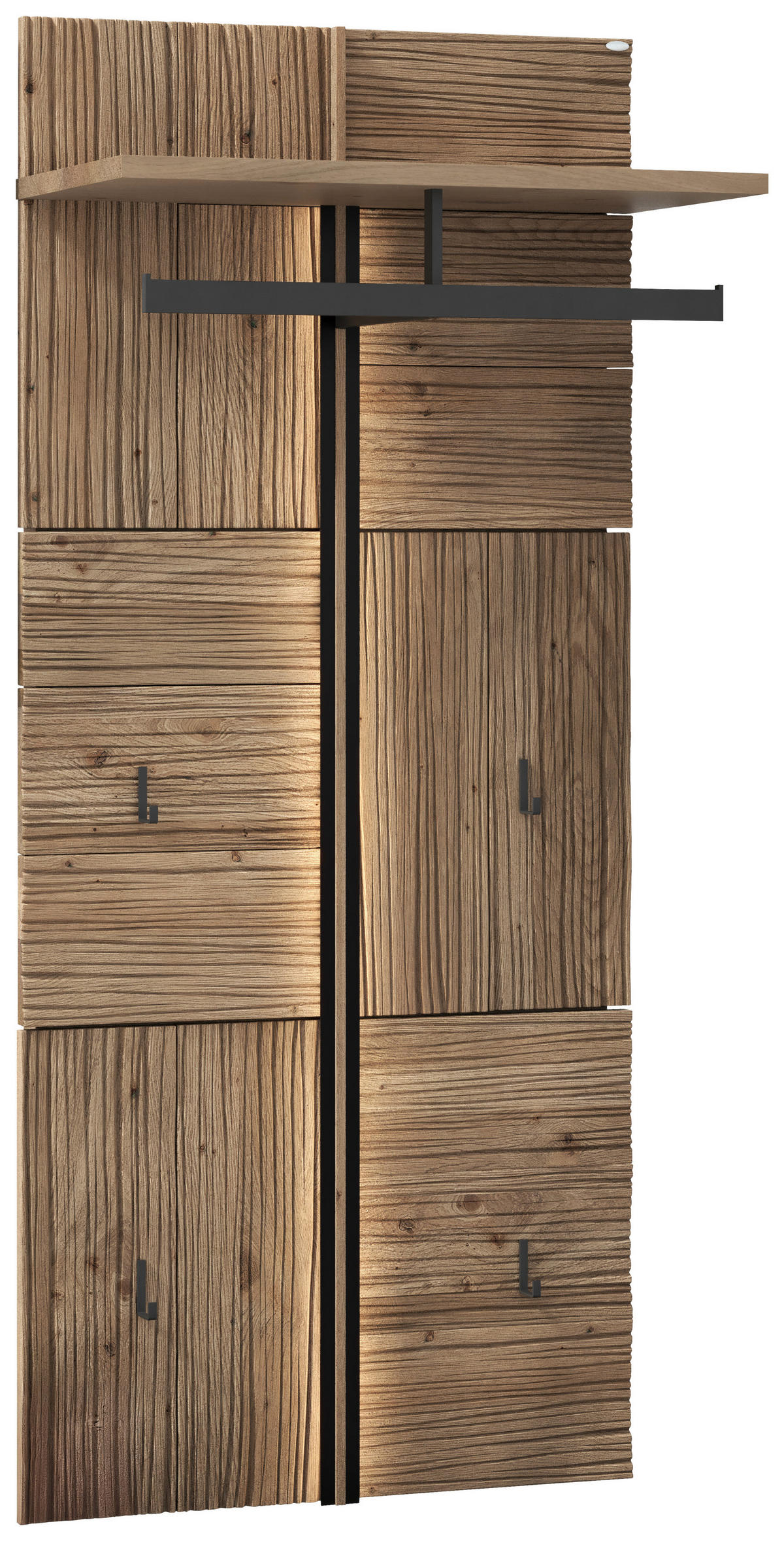 GARDEROBENPANEEL  in 64,2/145,2/37,5 cm  - Wildeiche, Design, Holz/Metall (64,2/145,2/37,5cm) - Voglauer
