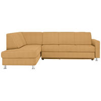 ECKSOFA  in Flachgewebe Gelb  198/256 cm  - Chromfarben/Gelb, Design, Textil/Metall (198/256cm) - Xora