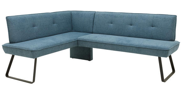 ECKBANK 157/169 cm  in Blau, Schwarz  - Blau/Schwarz, Design, Textil/Metall (157/169cm) - Dieter Knoll