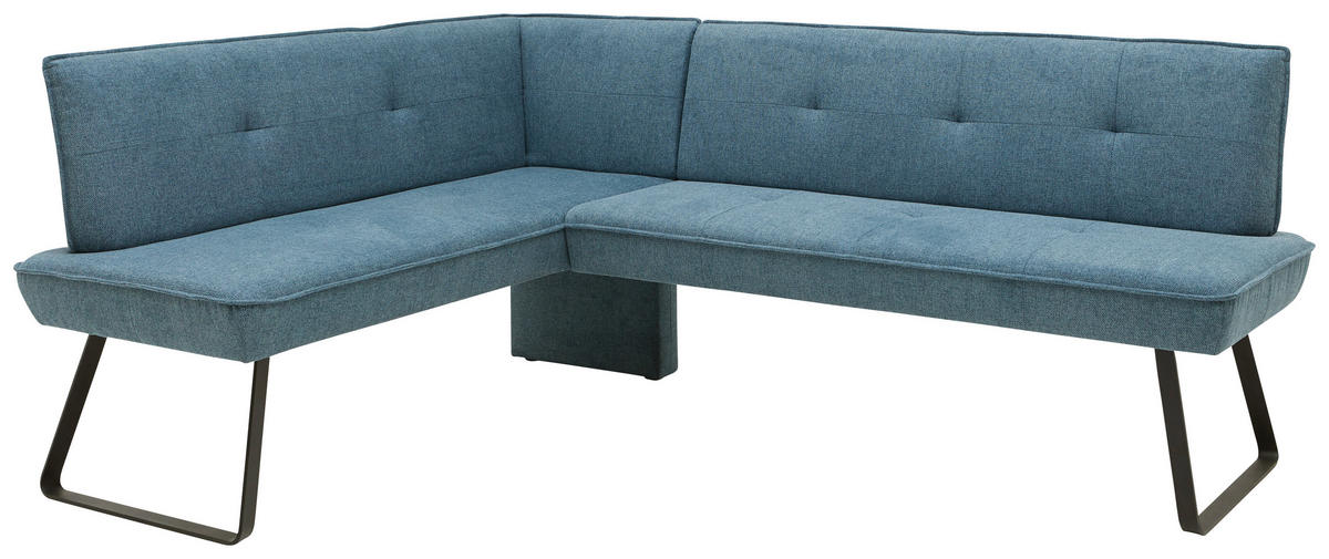 ECKBANK 157/204 cm Flachgewebe Blau, Schwarz Metall   - Blau/Schwarz, Design, Textil/Metall (157/204cm) - Dieter Knoll