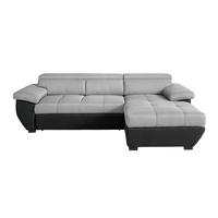 WOHNLANDSCHAFT in Flachgewebe Grau, Schwarz  - Schwarz/Grau, Konventionell, Kunststoff/Textil (267/170cm) - Livetastic