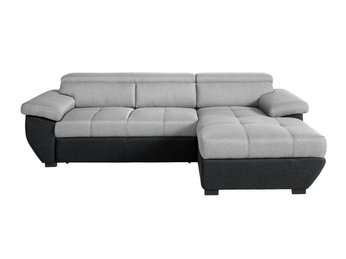 WOHNLANDSCHAFT in Flachgewebe Grau, Schwarz  - Schwarz/Grau, Konventionell, Kunststoff/Textil (267/170cm) - Livetastic