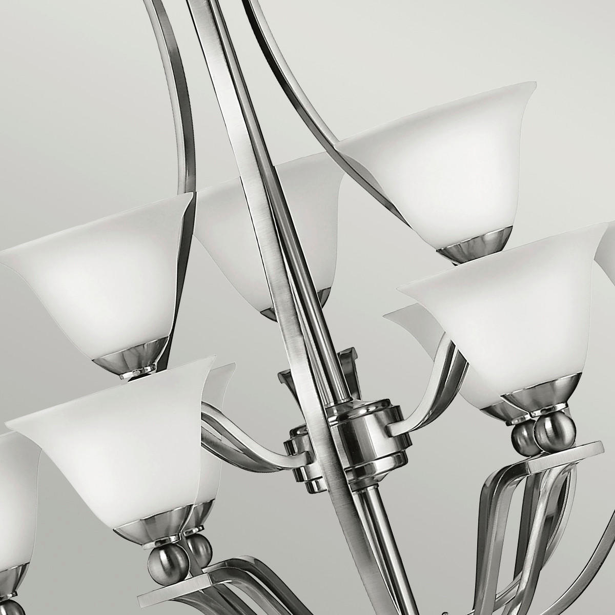 KRONLEUCHTER 88.9/107.5 cm   - Nickelfarben, Basics, Glas/Metall (88.9/107.5cm) - Elstead Lighting