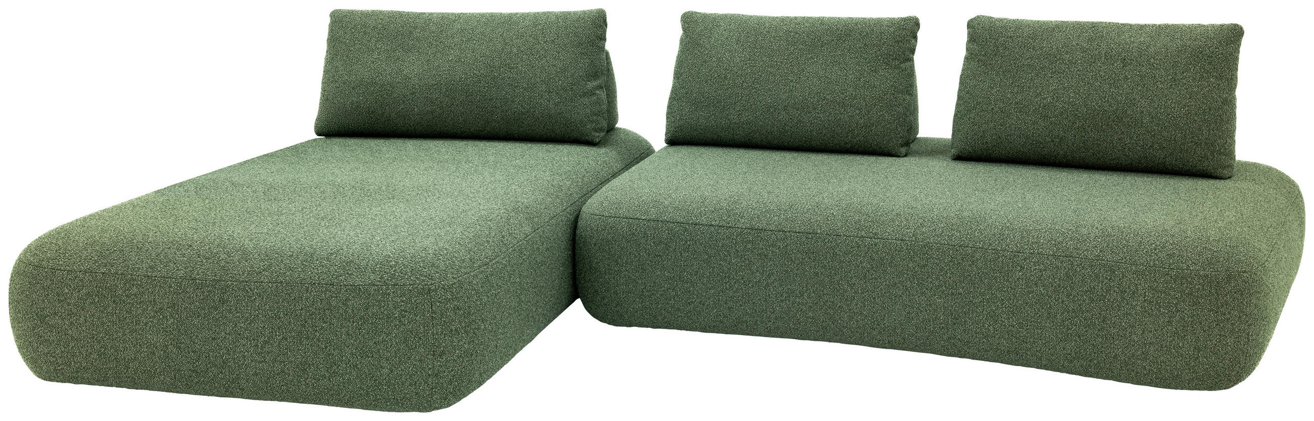 ECKSOFA Chilliano Grün Webstoff  - Schwarz/Grün, Design, Kunststoff/Textil (200/325cm) - Chilliano