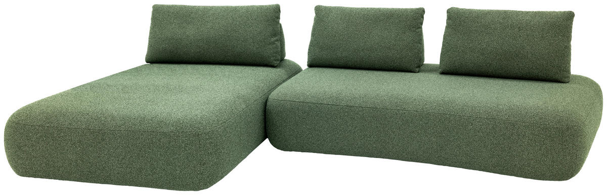 ECKSOFA Chilliano Grün Webstoff  - Schwarz/Grün, Design, Kunststoff/Textil (200/325cm) - Chilliano
