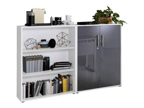 AKTENSCHRANK Weiß, Anthrazit Hochglanz  - Anthrazit Hochglanz/Weiß, MODERN, Holzwerkstoff (168,8/113,6/33cm) - MID.YOU