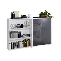 AKTENSCHRANK Weiß, Anthrazit Hochglanz  - Anthrazit Hochglanz/Weiß, MODERN, Holzwerkstoff (168,8/113,6/33cm) - MID.YOU