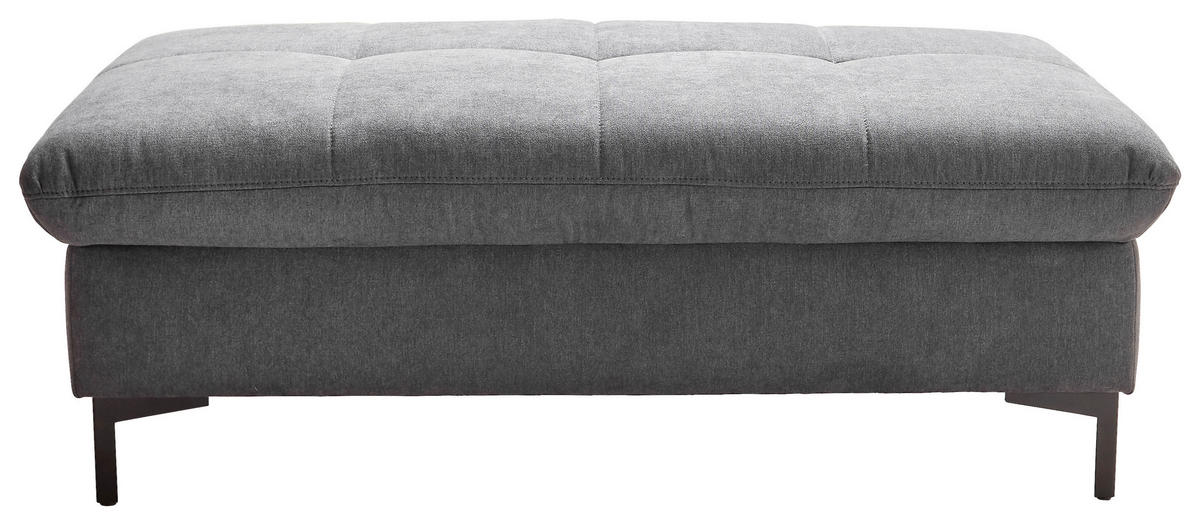 HOCKERTextil Grau  - Schwarz/Grau, Design, Textil (124/46/68cm) - Xora