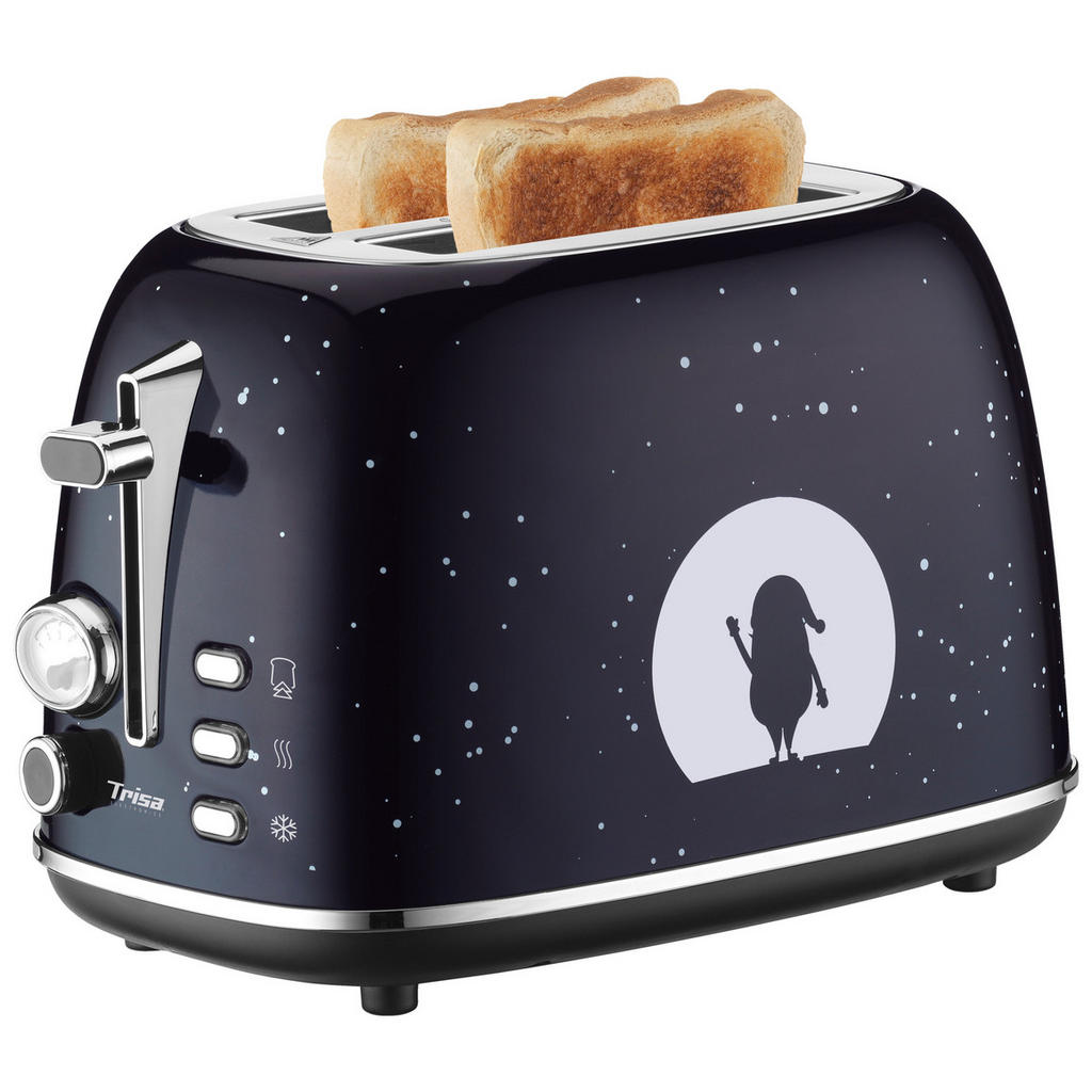 Thumbnail - Trisa Electronics Toaster, Dunkelblau, Metall, 28x18x18 cm, RoHS, Fsc, Reach, Krümelschublade, Auftaufunktion, Aufwärmfu...