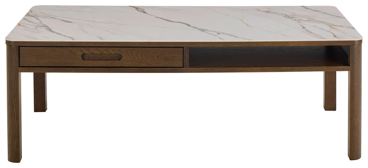 COUCHTISCH in Keramik, Holzwerkstoff 130/70/45 cm  - Beige/Braun, Design, Keramik/Holzwerkstoff (130/70/45cm) - MID.YOU