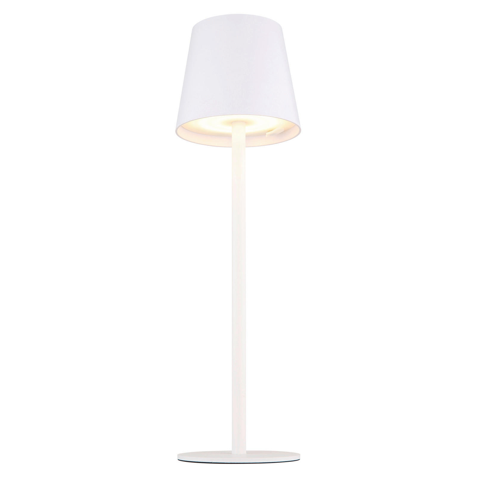 AKKU-TISCHLEUCHTE 10,6/36 cm  - Opal/Weiß, Trend, Kunststoff/Metall (10,6/36cm) - Globo