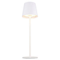AKKU-TISCHLEUCHTE 10,6/36 cm  - Opal/Weiß, Trend, Kunststoff/Metall (10,6/36cm) - Globo