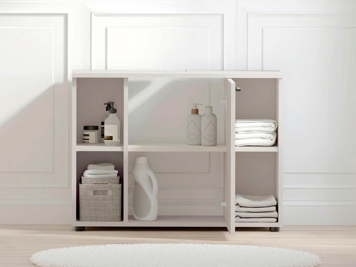 WASCHBECKENUNTERSCHRANK 80/62/35 cm  - Kaschmir/Schwarz, Trend, Holzwerkstoff/Metall (80/62/35cm) - Respekta