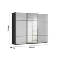 SCHWEBETÜRENSCHRANK  in Grau, Schwarz  - Schwarz/Grau, KONVENTIONELL, Glas/Holzwerkstoff (242/223/68cm) - Novel