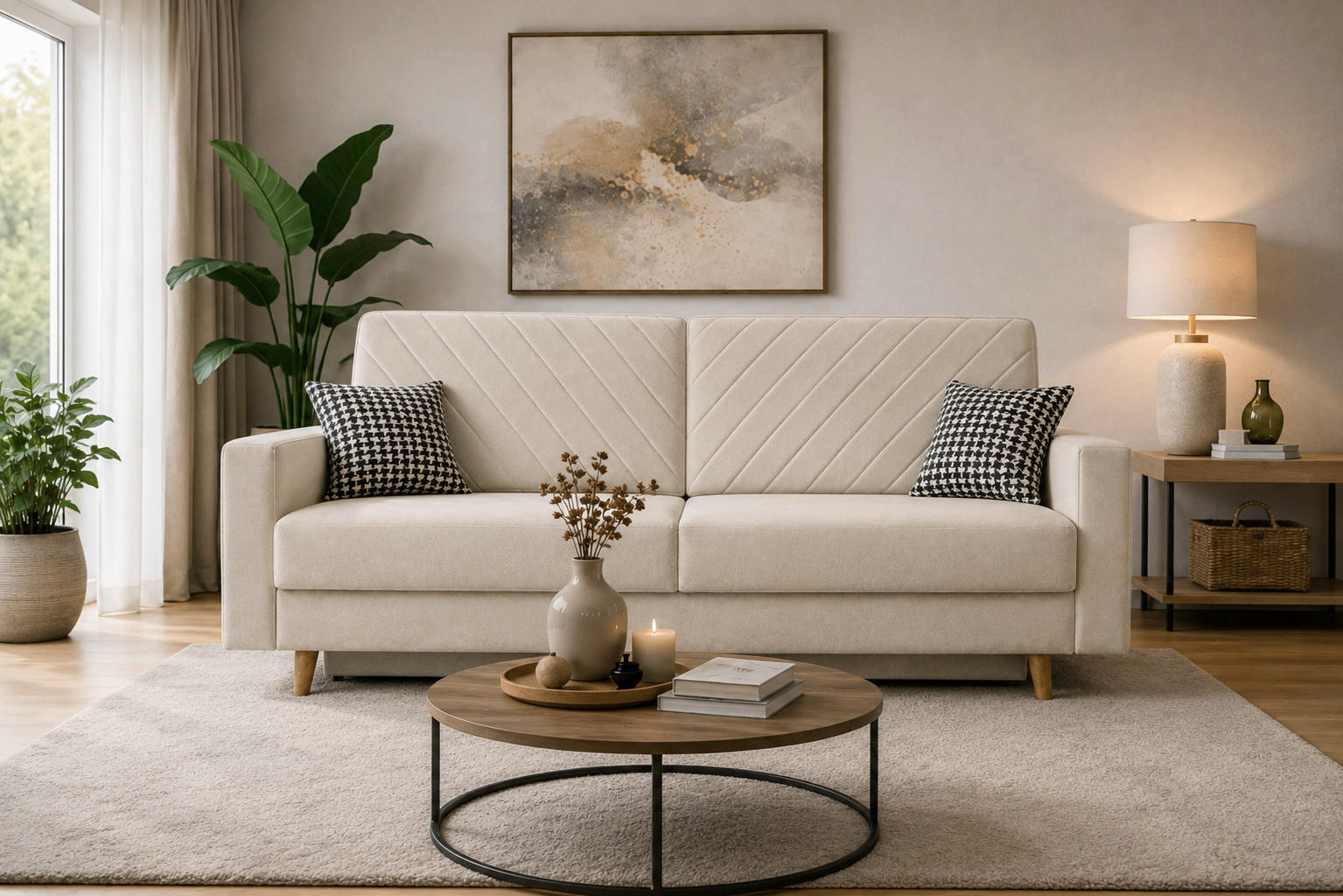 SCHLAFSOFA Beige  - Beige/Schwarz, Design, Holz/Kunststoff (230/96/97cm) - MID.YOU